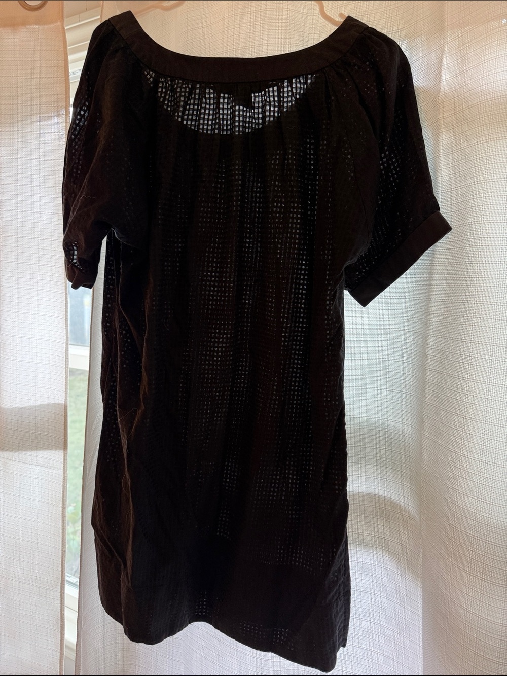 French Connection Black Eyelet Mini Dress. Size 8.